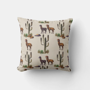 Alpaka Llama, Wasserfarbmuster. Kissen