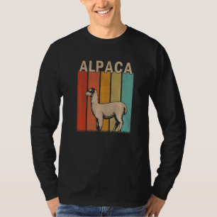 Alpaka Männer Frauen Niedliches Alpaca Retro T-Shirt