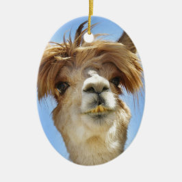 Alpaka mit dem verrückten Haar Keramikornament