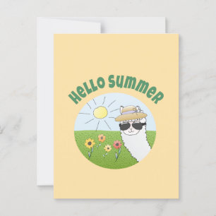Alpaka-Party Hello Summer Alpaca partytime Postkarte