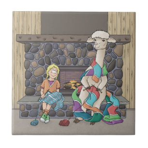 Alpaka Stricken Fliese