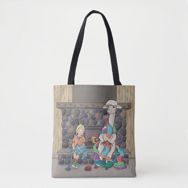 Alpaka Stricken Tasche (Vorderseite)