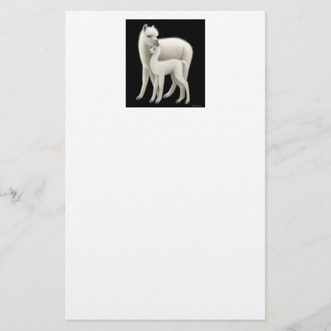 Alpaka u. Cria Briefpapier (Vorderseite)