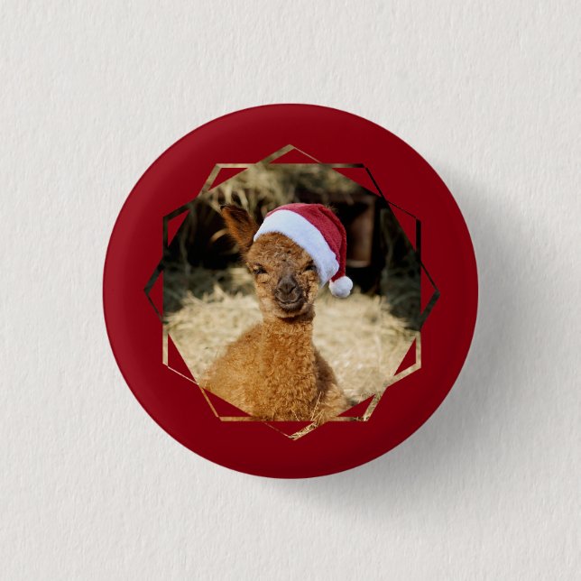 Alpaka-Weihnachtsknöpfe Button (Vorderseite)