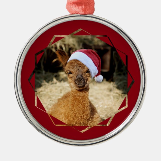 Alpaka-Weihnachtsverzierung Ornament Aus Metall (Vorne)