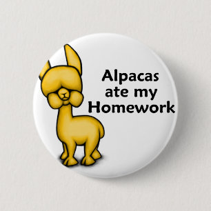 Alpakas aßen meine Hausaufgaben Button