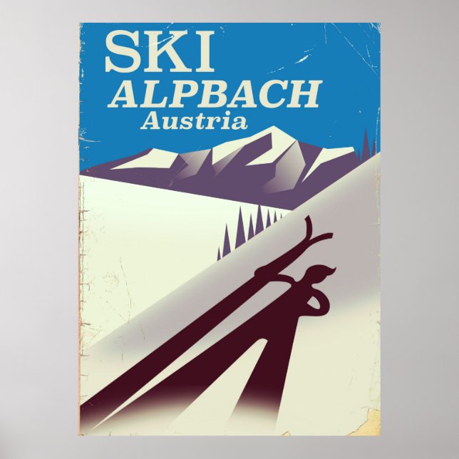 Alpbach affiche autrichienne des voyages de ski (Devant)
