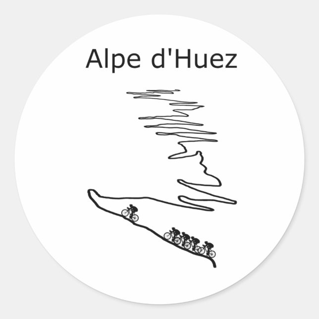 Alpe d Huez in Frankreich - Fahrrad für Männer und Runder Aufkleber (Vorderseite)
