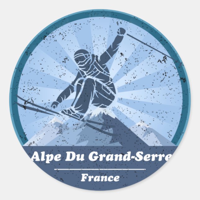 ALPE DES SKIFAHRERS RUNDER AUFKLEBER (Vorderseite)