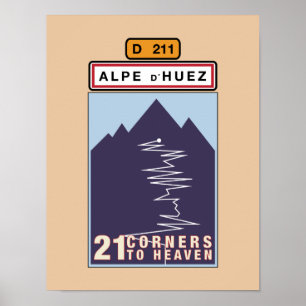 ALPE D'HUEZ 21 CORNERS POSTER