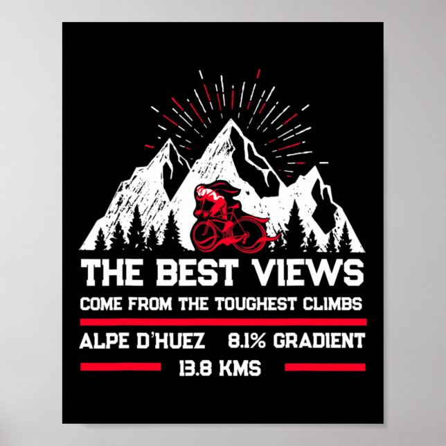 Alpe D'huez Cycling Mountains  Poster (Vorne)