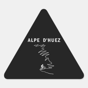 alpe dhuez france Straße Radfahren Dreieckiger Aufkleber