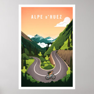 Alpe d'Huez - Poster cycliste