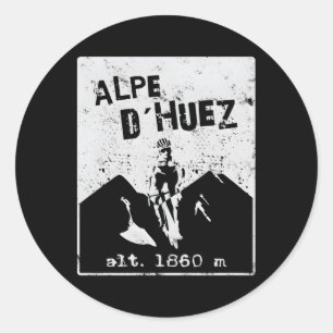 Alpe D'Huez Radfahrrad Runder Aufkleber