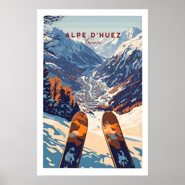 Alpe dHuez Ski Print 1 Poster (Vorne)