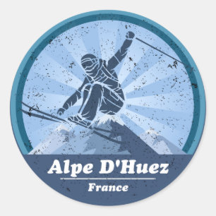 Alpe d'Huez Skistation - Skier Sticker