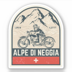 Alpe di Neggia Schweizer Alpen Motorradtour Aufkleber