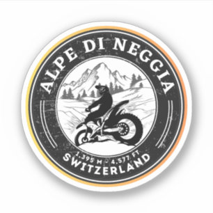 Alpe di Neggia Schweizer Alpen Motorradtour Aufkleber