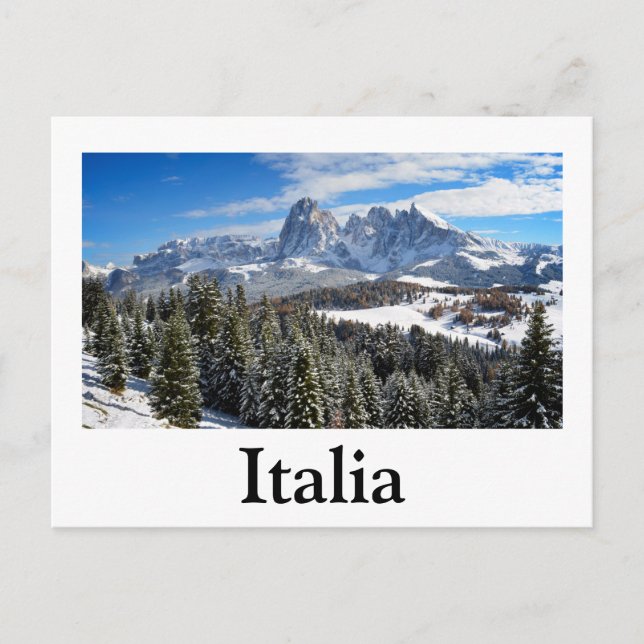 Alpe di Siusi, Italie en hiver carte postale (Devant)