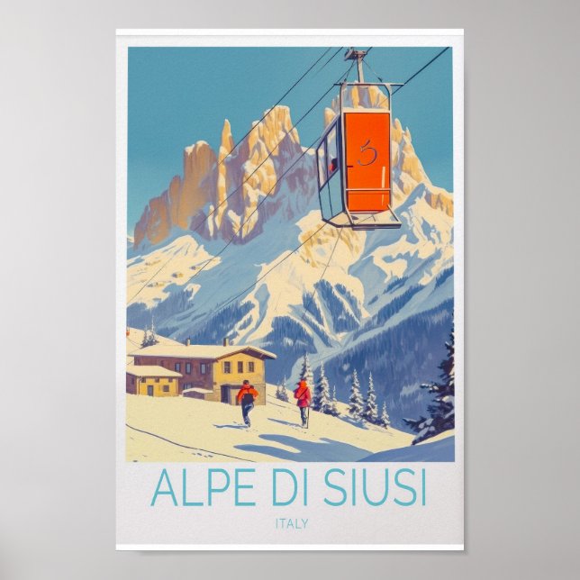 Alpe di Siusi Italien Reiseplakat - Landschaftlich Poster (Vorne)