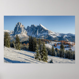 Alpe di Siusi Winterlandschaft Poster