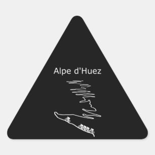 Alpe Huez in Frankreich Radfahrer Design Männer Dreieckiger Aufkleber