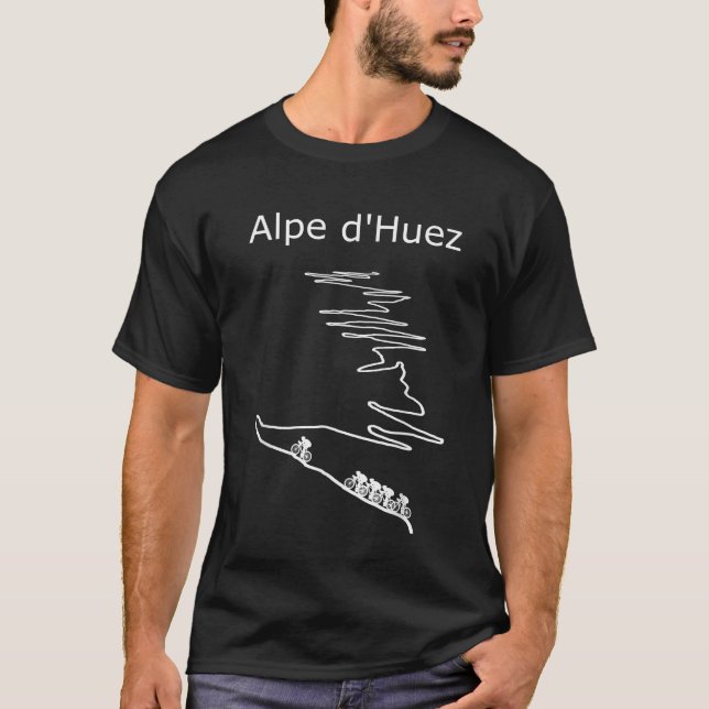 Alpe Huez in Frankreich Radfahrer Design Männer T-Shirt (Vorderseite)