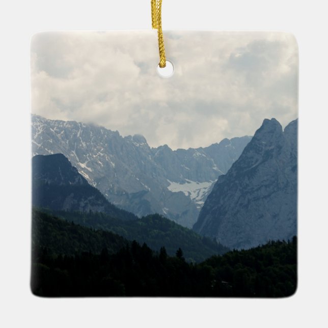 Alpen Berge Landschaftliches Foto Keramikornament (Vorderseite)