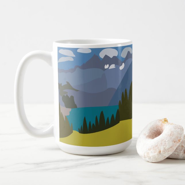 Alpen Bergsee Kaffeetasse (Mit Donut)