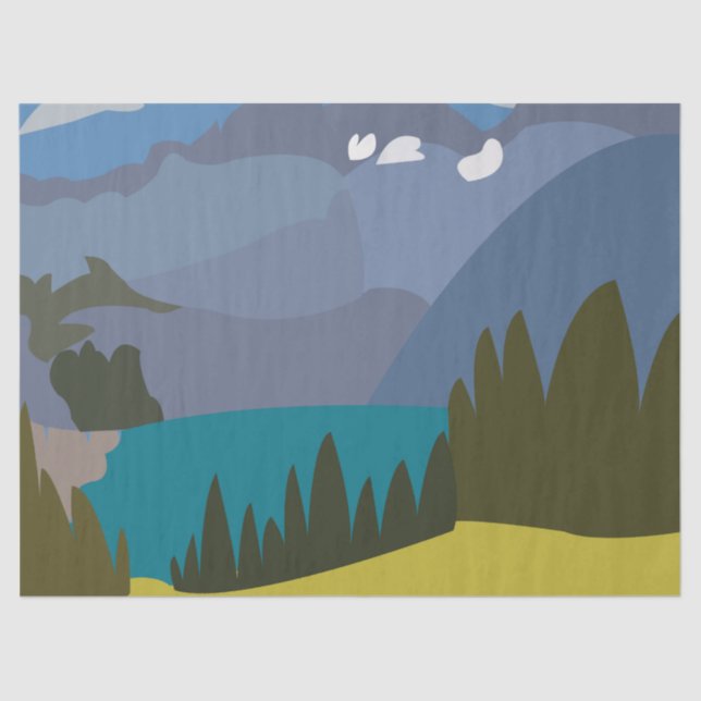 Alpen Bergsee Seidenpapier (Vorderseite)