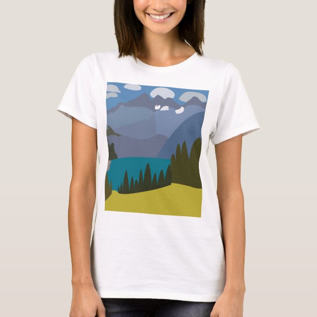 Alpen Bergsee Wandern T-Shirt (Vorderseite)