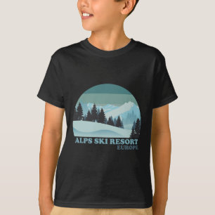 Alpen Europa Naturski Resort Skifahren Snowboarden T-Shirt