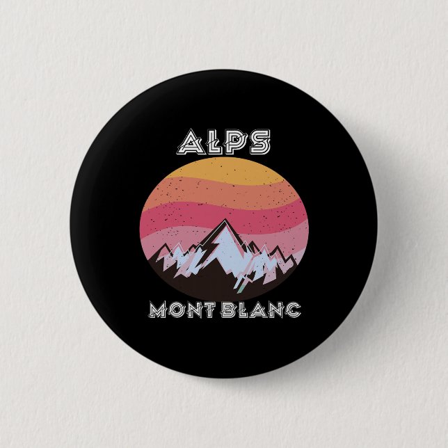 Alpen Retro Mont Blanc Klettern Bergwandern  Button (Vorderseite)