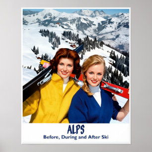 Alpen Ski, Reiseposter Poster