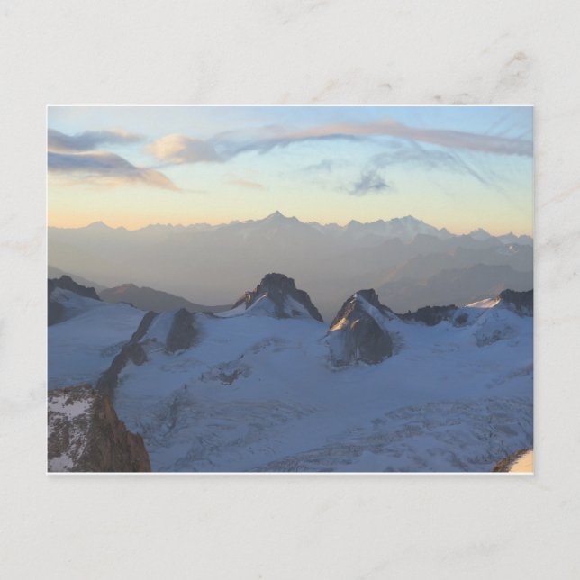 Alpen Sonnenaufgang Chamonix Postkarte (Vorderseite)