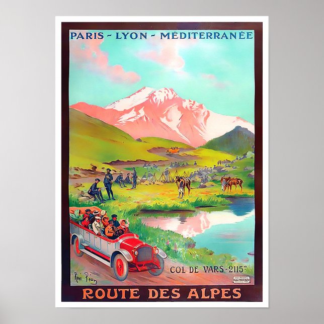 Alpen Tour Frankreich Jahrgang Reise Poster (Vorne)