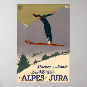 Alpen und Jura Reiseplakat Poster