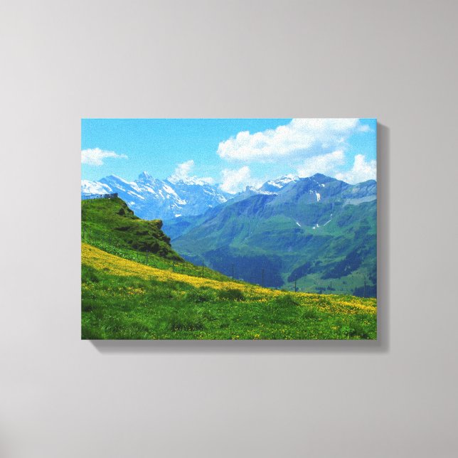 Alpenblick in der Schweiz Leinwanddruck (Vorderseite)