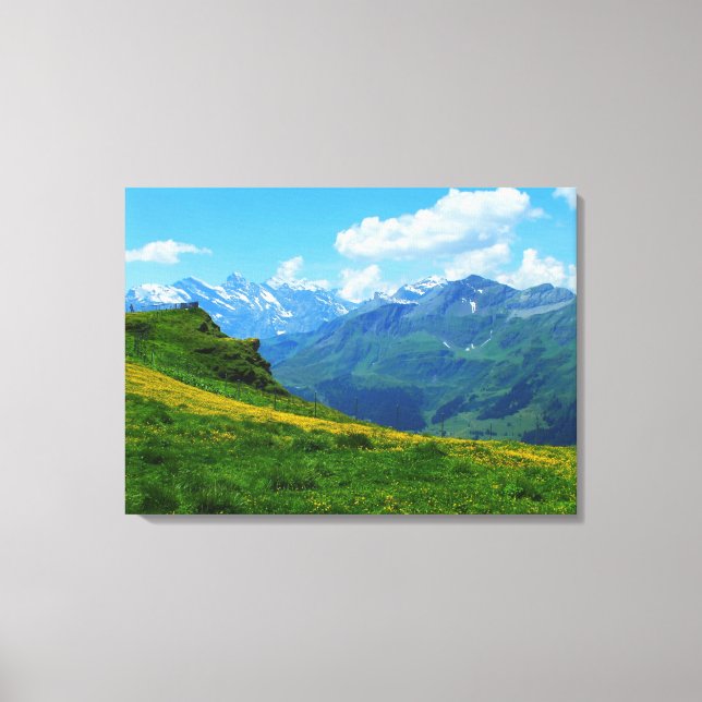 Alpenblick in der Schweiz Leinwanddruck (Vorderseite)