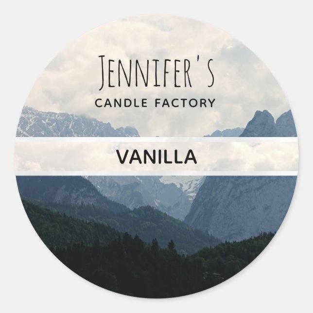 Alpengebirge Foto Candle oder Seife Runder Aufkleber (Vorderseite)