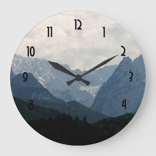 Alpengebirge Natur Foto Große Wanduhr (Vorderseite)