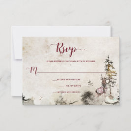 Alpengebirge Waldland Stag Burgund | RSVP Karte