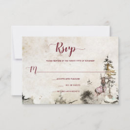Alpengebirge Waldland Stag Burgund | RSVP Karte