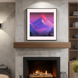 Alpenglow Everest RISE Minimalistisch Motivierend Poster