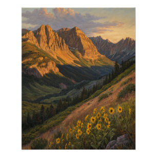 Alpenglow-Symphonie: Goldene Gipfel bewachen die S Poster