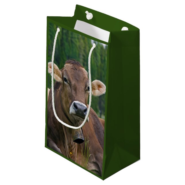 Alpenkuh-Geschenktasche Kleine Geschenktüte (Vorderseite Schrägansicht)