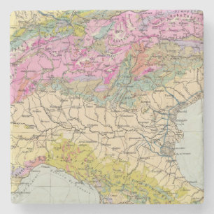 Alpenlander - Atlas-Karte der Alpen Steinuntersetzer
