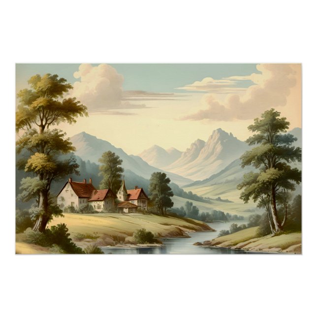 Alpenlandschaft Poster (Vorderseite)