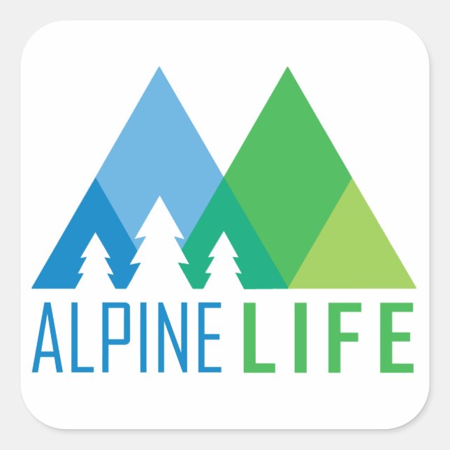 Alpenleben Quadratischer Aufkleber (Vorderseite)