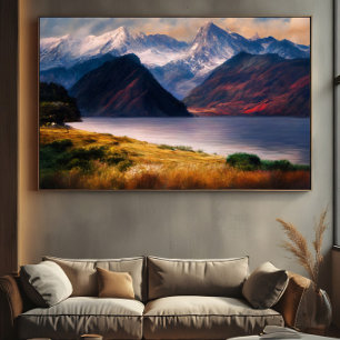 Alpensee bei Sonnenuntergang Poster